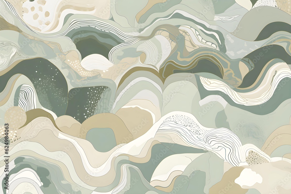 Abstract wallpaper in green pastel colors. Patterns of nature atmosphere. Generative AI Abstract wallpaper in green pastel colors. Patterns of nature atmosphere. Generative AI