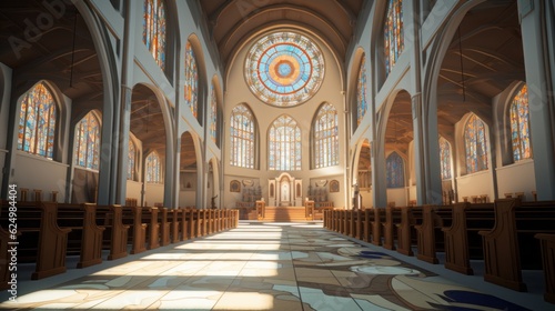 綺麗な教会内部,Generative AI AI画像
