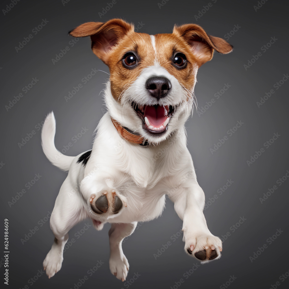 happy leaping ultra-realistic jack russell terrier 2