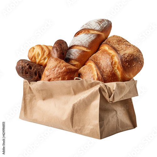 Photographie Fresh bakery items in a paper bag