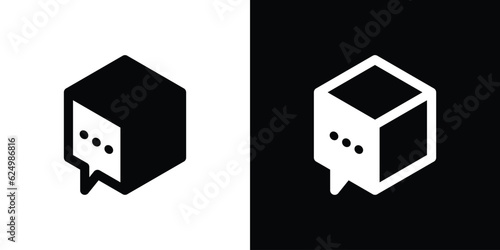 logo design talk and box icon vector inspiration