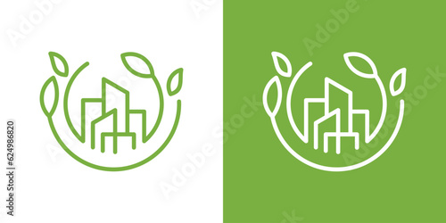 logo design green city minimalist icon vector inspiration
