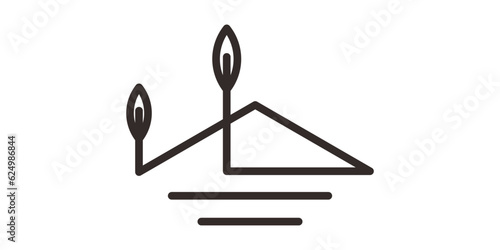 logo design mountain minimalist line icon vector inspiration