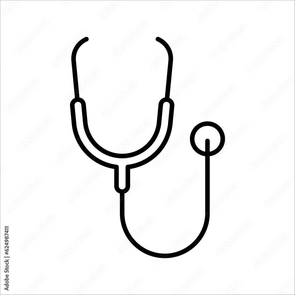 Stethoscope graphic icon. Stethoscope sign Symbol medicine. vector illustration on white background Stethoscope graphic icon. Stethoscope sign Symbol medicine. vector illustration on white background