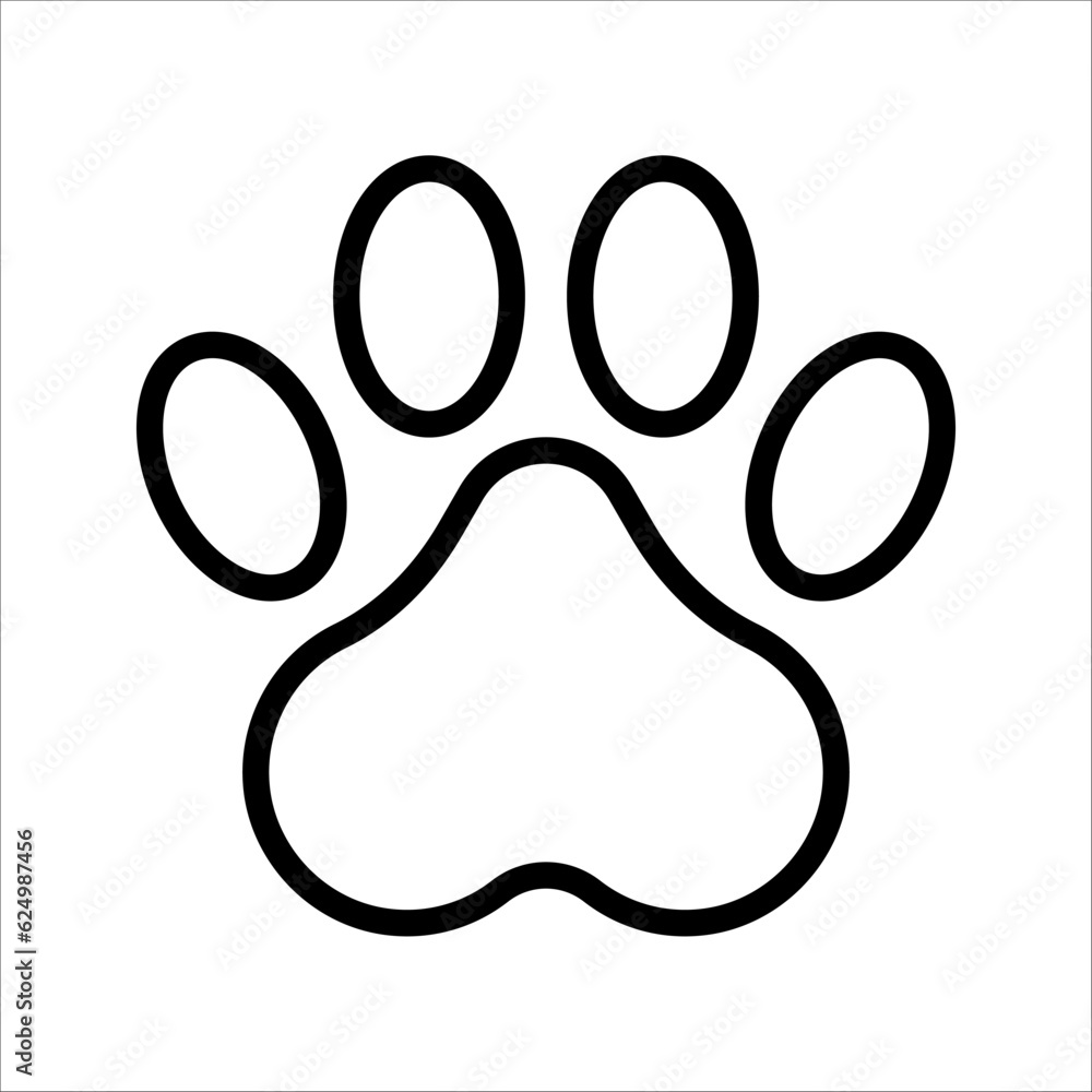 Paw icon vector. Paw Print icon vector illustration on white background Paw icon vector. Paw Print icon vector illustration on white background