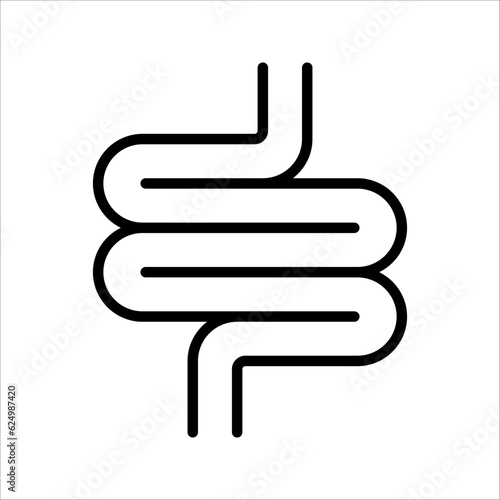 Gut constipation icon design, Intestines icon, symbol of digestion system flat style vector illustration on white background