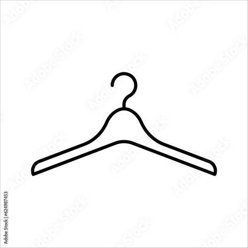 hanger icon line art style isolated on white background. color editable