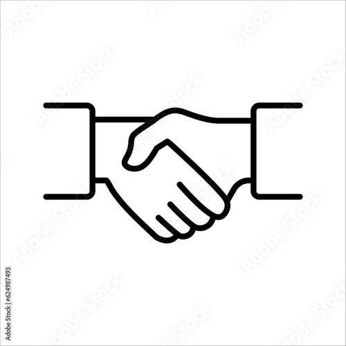 Handshake line icon. Partnership and agreement symbol, vector illustration on white background