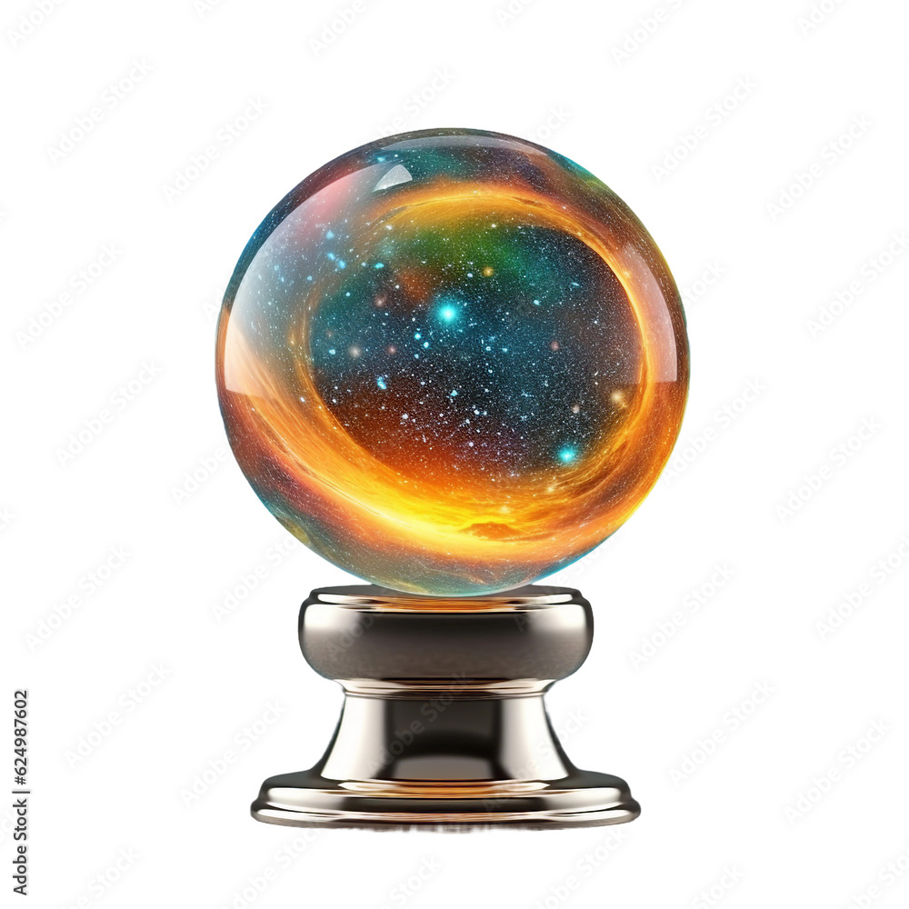 Galaxy in a glass ball. isolated object, transparent background Galaxy in a glass ball. isolated object, transparent background