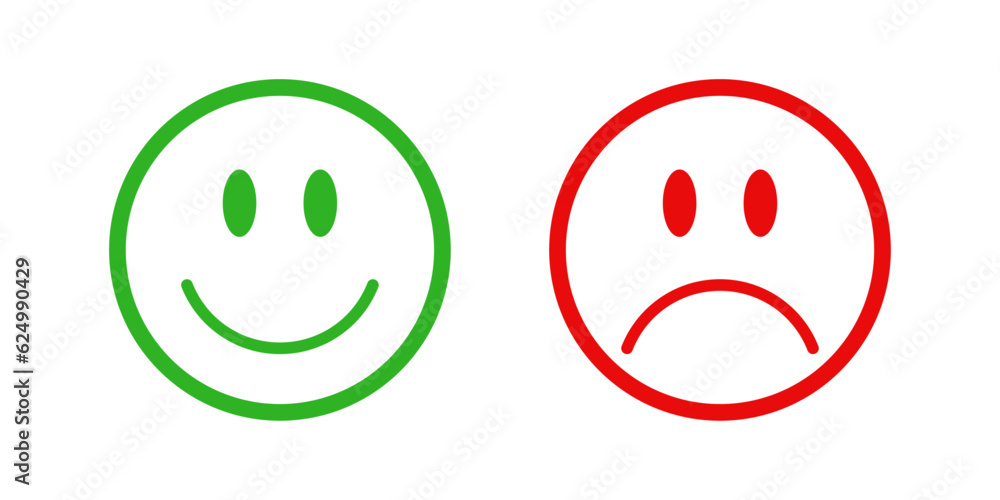 Fototapeta premium Happy and sad smiley icon