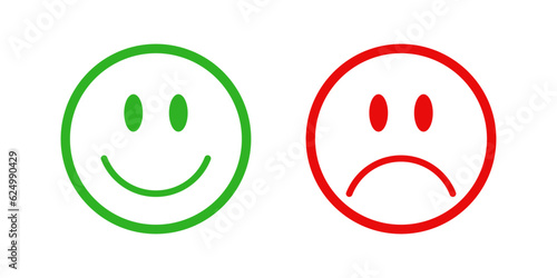 Happy and sad smiley icon