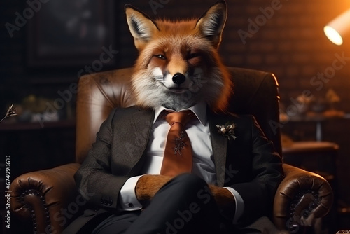 Formal Fox: Business Attire for the Savvy Office Fox, generative AI