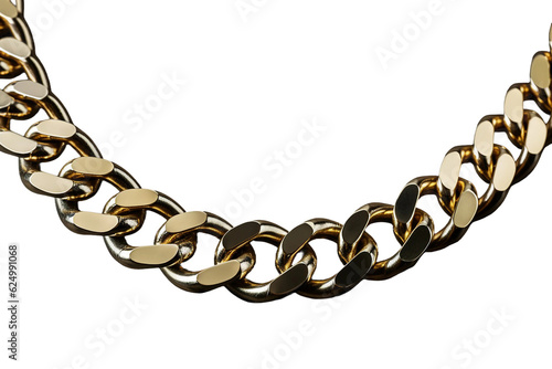 Gold chain necklace. isolated object, transparent background