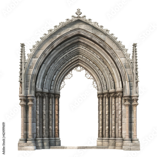 Gothic arch. isolated object, transparent background