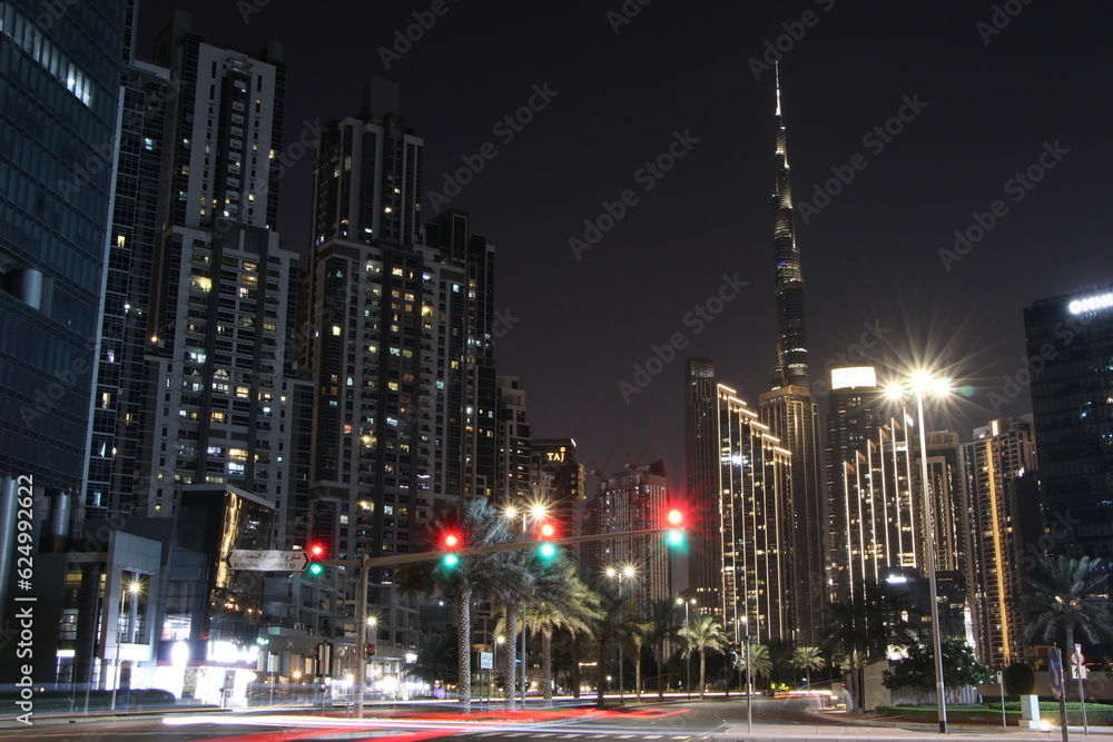 Dubai's streets at night
