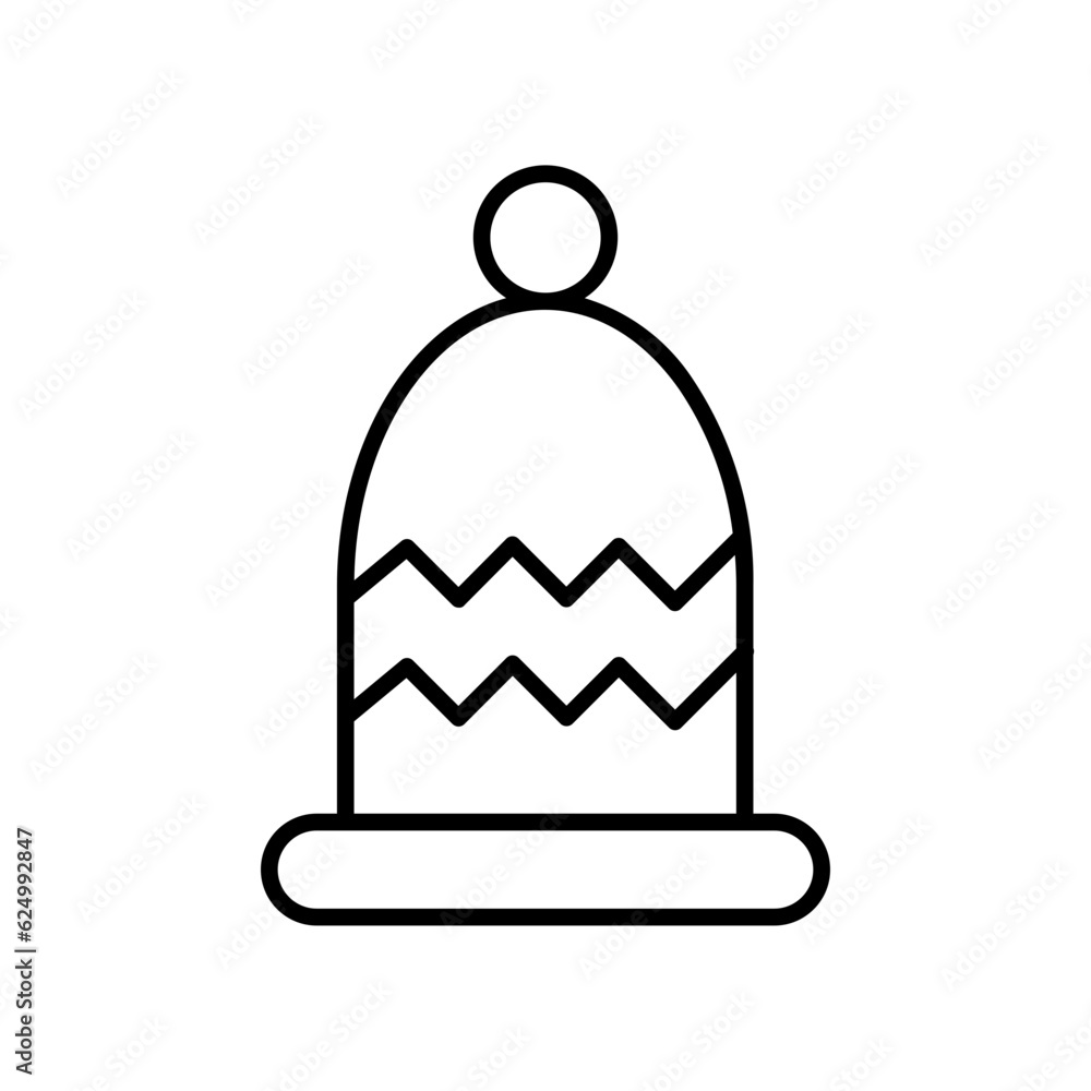 winter hat line icon