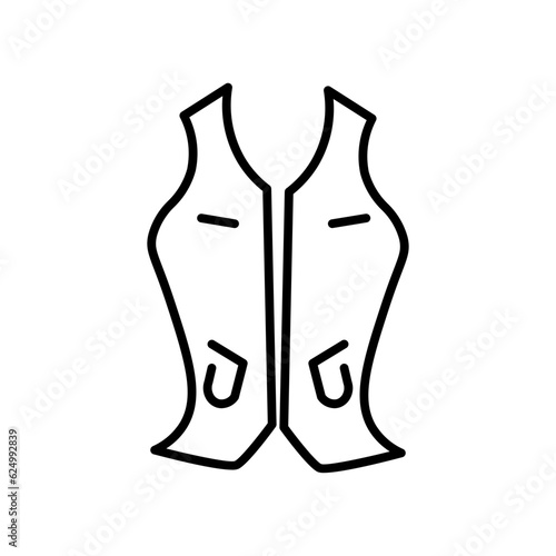 waistcoat line icon