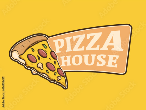 pizza house logo concept design