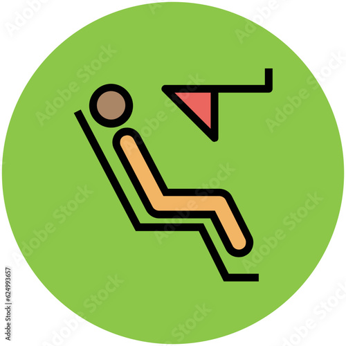 A flat round icon of dental treatment 