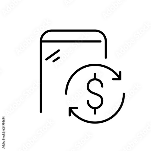 Cash back rewards mobile app. Pixel perfect, editable stroke icon