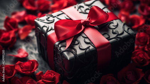 red rose and gift box HD 8K wallpaper Stock Photographic Image  © Ahmad