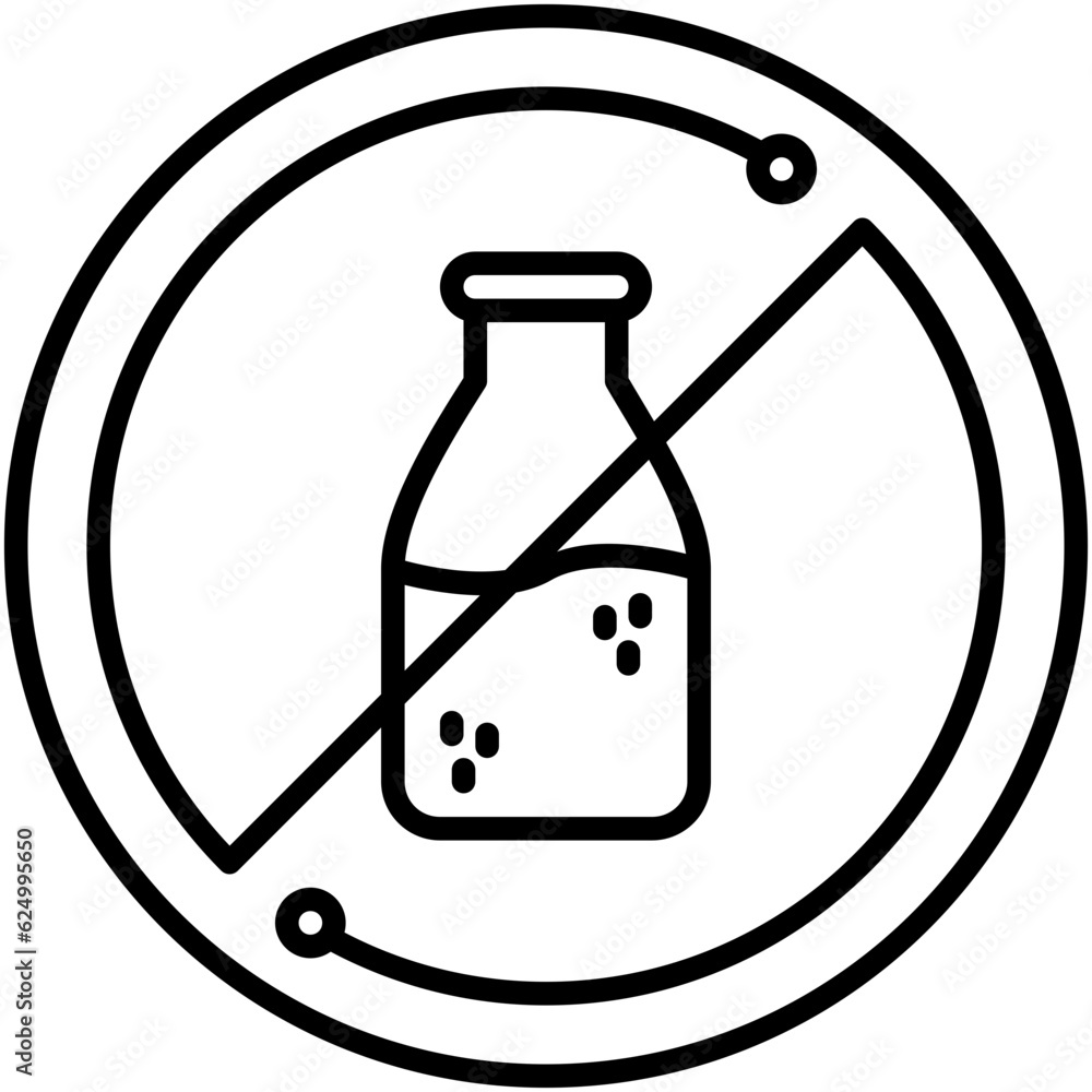 Lactose Free Icon. Non Dairy Milk Symbol Stock Illustration. Vector Line Icons For UI Web Design And Presentation Lactose Free Icon. Non Dairy Milk Symbol Stock Illustration. Vector Line Icons For UI Web Design And Presentation