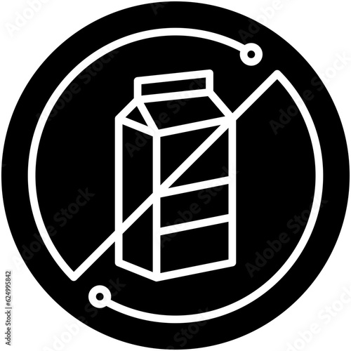 Dairy Free Icon. Non Milk Lactose Symbol Stock Illustration. Vector Solid Icons For UI Web Design And Presentation