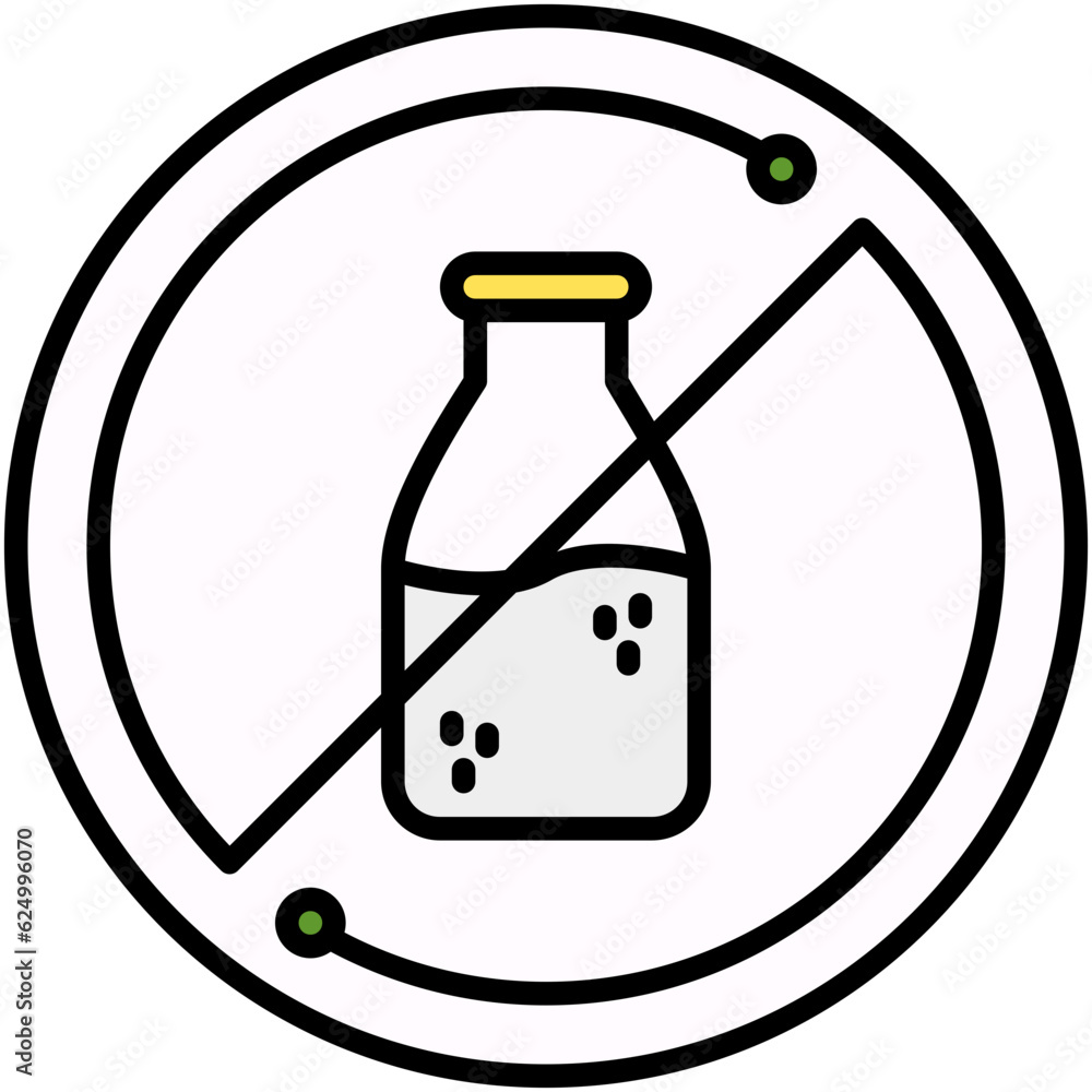 Lactose Free Icon. Non Dairy Milk Symbol Stock Illustration. Vector Filled Line Icons For UI Web Design And Presentation Lactose Free Icon. Non Dairy Milk Symbol Stock Illustration. Vector Filled Line Icons For UI Web Design And Presentation