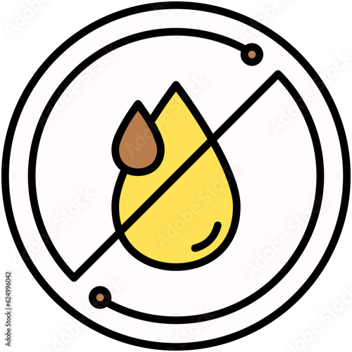 Trans Fat Free Icon. Non Oil Food Product Symbol Stock Illustration. Vector Filled Line Icons For UI Web Design And Presentation