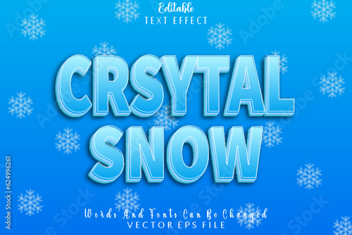 Crystal Snow Editable Text Effect Emboss Cartoon Style