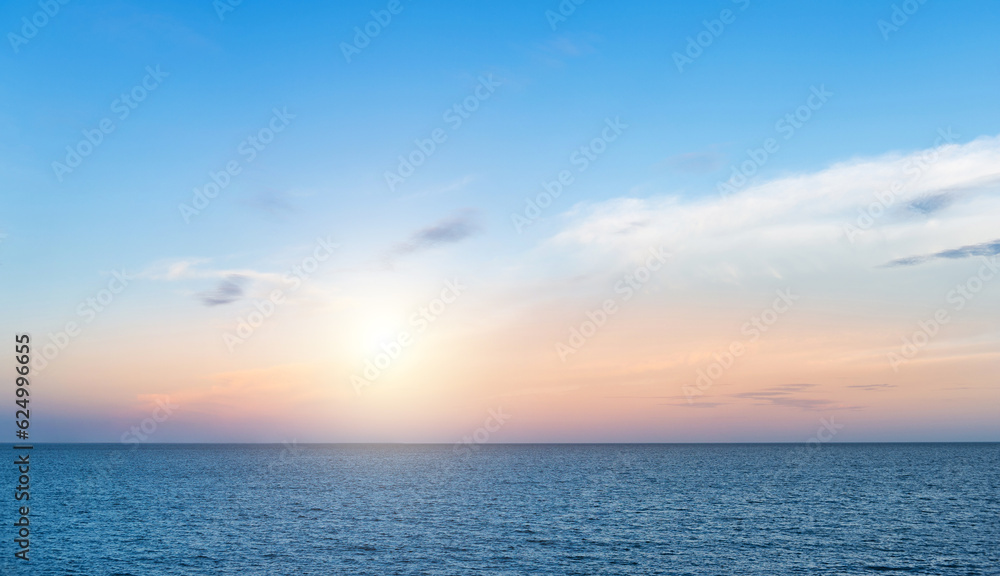 Blue sea and afternoon sky for background