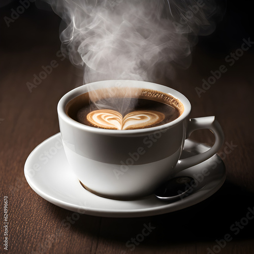 cup of coffee with smoke Generative AI