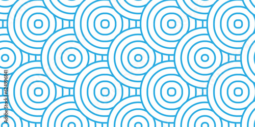Seamless pattern with circles fabric curl backdrop. Seamless overloping pattern with waves pattern with waves and blue geomatices retro background. 