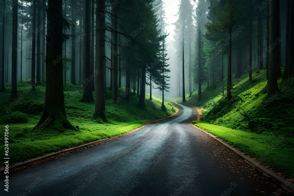 Fototapeta premium road in the forest