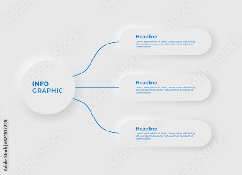 Business timeline infographic modern morphism effect vector illustration