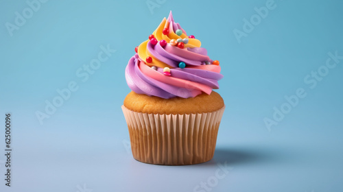 cupcake with candle HD 8K wallpaper Stock Photographic Image 