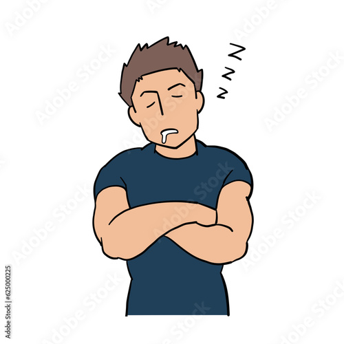 ウトウトするジムトレーナー