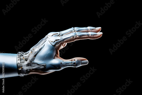 Robotic Hand on White Background Futuristic Technology