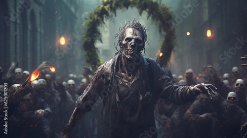 A undead zombie walking - Generative Ai