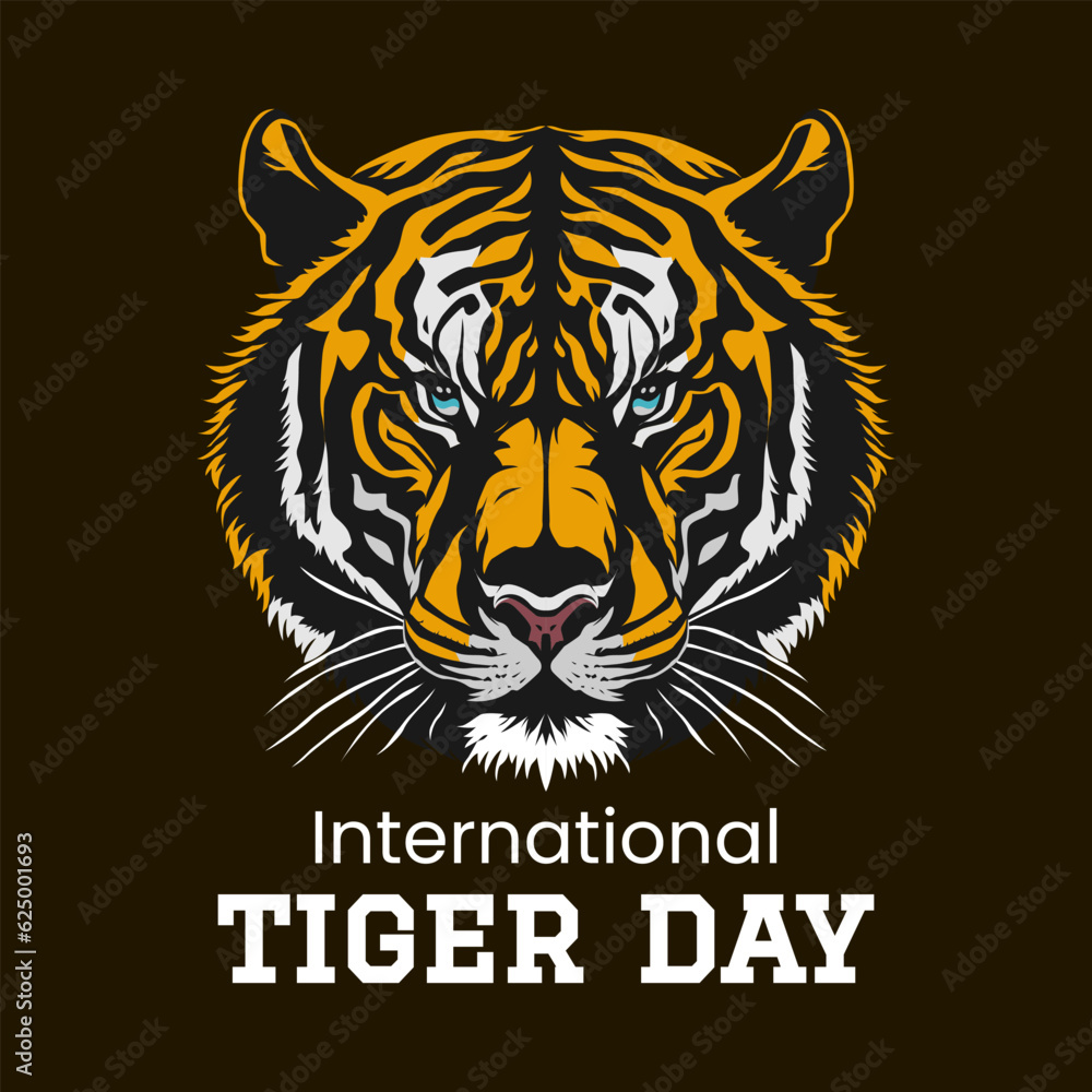 Vector graphic of tiger head illustration suitable for international tiger day celebration