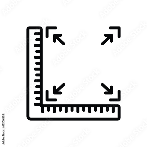 Black line icon for size 