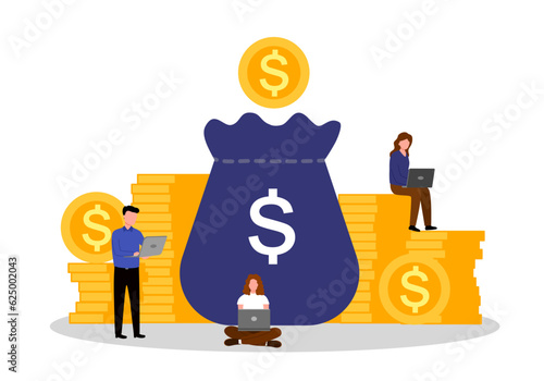 Investment financial business people increasing capital and profits. Wealth success investor. Earning money or investment profit.