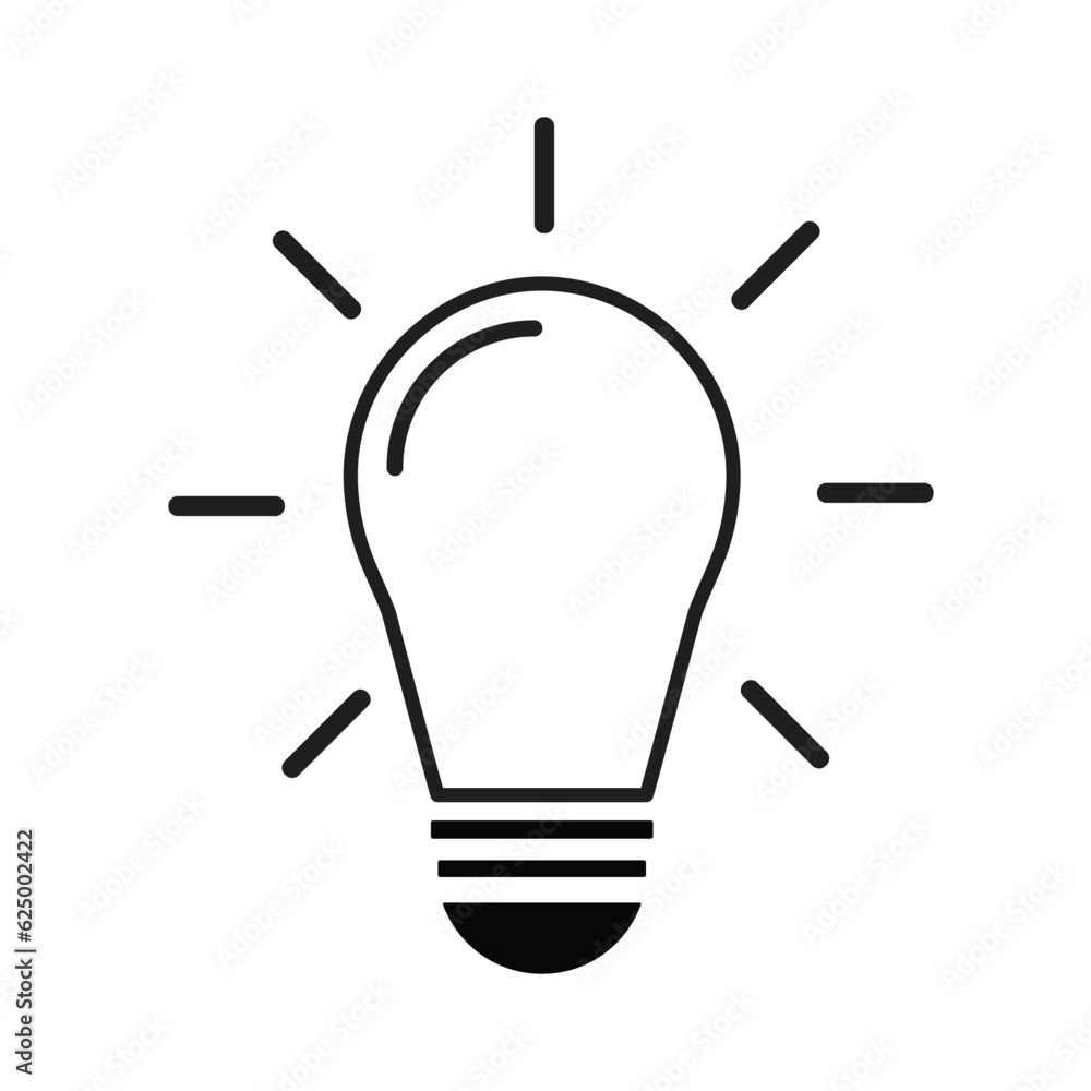 Light Bulb line vector, isolated on white background. Light Bulb line vector, isolated on white background.