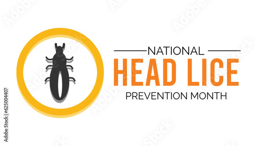 National Head Lice  PEDICULOSIS  prevention month observed each year during September. banner  poster  card  background design.