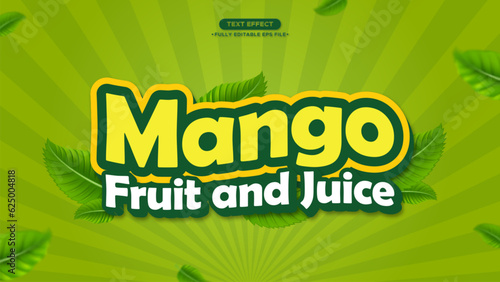 Mango Fruit and Juice Text Effect for Headline and Tittle Promotion Design