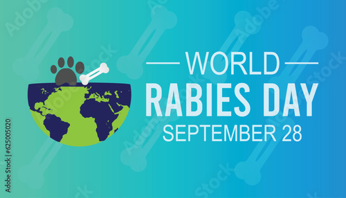 World Rabies day is observed every year on 25 September. banner, poster, card, background design.