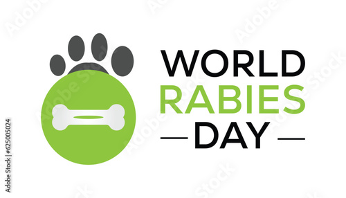World Rabies day is observed every year on 25 September. banner, poster, card, background design.