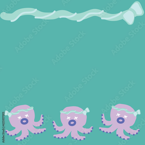 Underwater world background with sea life