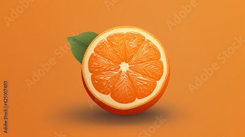 orange on a white background HD 8K wallpaper Stock Photographic Image 