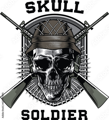 Vector illustration of Skull army badge